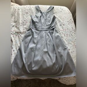 Gray Dress with Neckline Detail